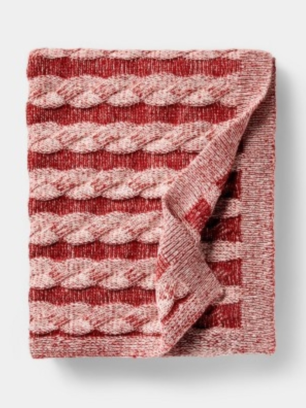 Threshold Designed With Studio McGee 50"x60" Twisted Cable Throw Blanket Burgund